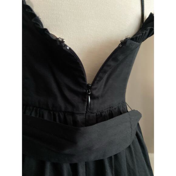 LOFT Black Pleated Summer Dress w/Fabric Belt sz 6 - Picture 6 of 16